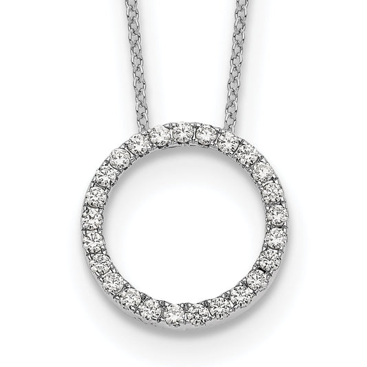 10K White Gold Diamond Circle 18 Inch Necklace