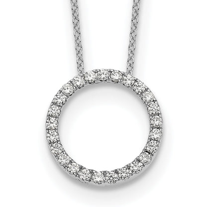 14K White Gold True Origin 1/2 Carat Lab Grown Diamond Vs Def 18 Inch Eternity Pendant Necklace
