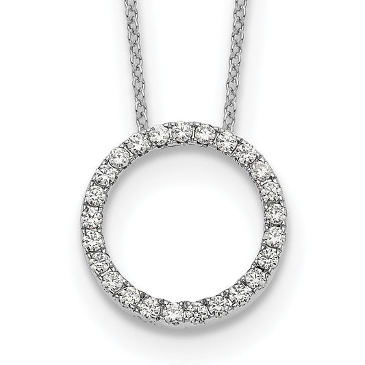 14K White Gold True Origin 1/2 Carat Lab Grown Diamond Vs Def 18 Inch Eternity Pendant Necklace