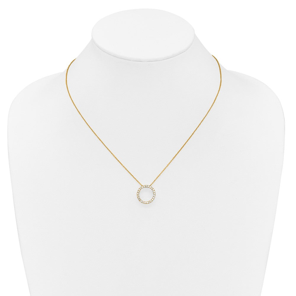 14K Yellow Gold True Origin 1/2 Carat Lab Grown Diamond Vs Def 18 Inch Eternity Pendant Necklace
