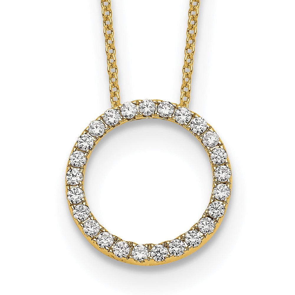 14K Yellow Gold True Origin 1/2 Carat Lab Grown Diamond Vs Def 18 Inch Eternity Pendant Necklace