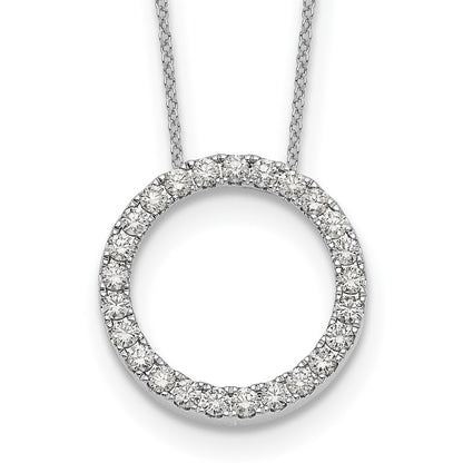 14K White Gold True Origin 1 Carat Lab Grown Diamond Vs Def 18 Inch Eternity Pendant Necklace