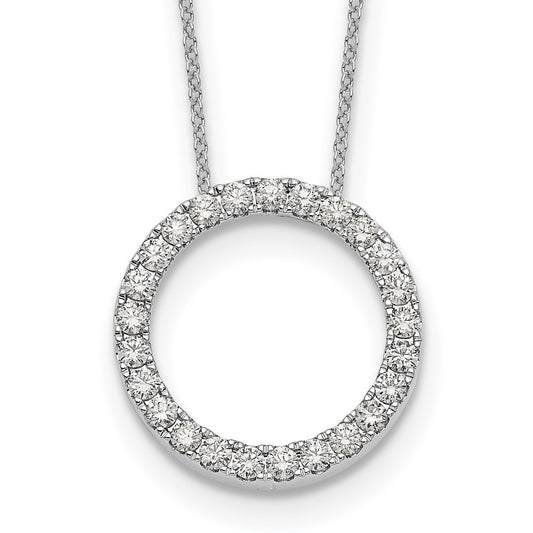 14K White Gold True Origin 1 Carat Lab Grown Diamond Vs Def 18 Inch Eternity Pendant Necklace