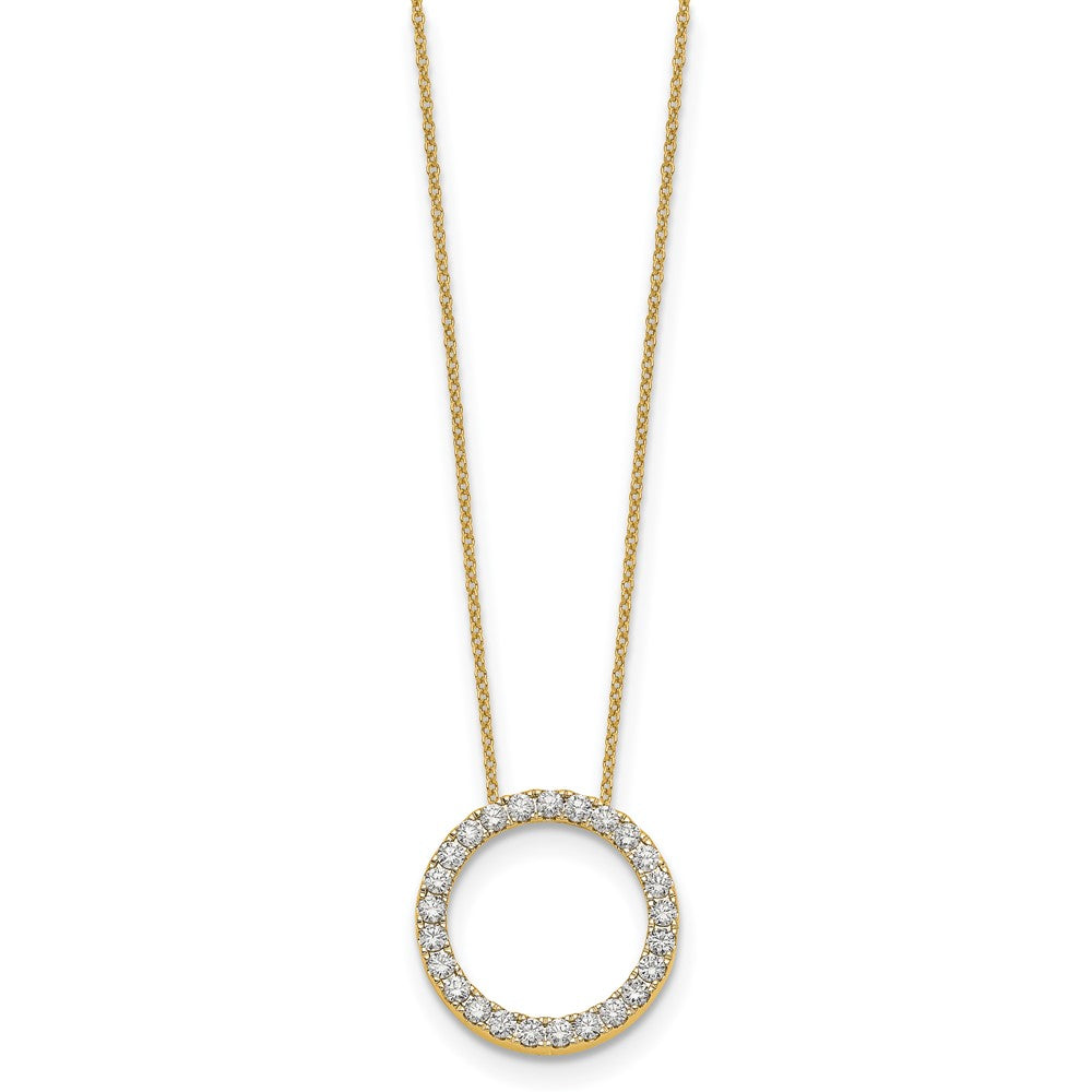 14K Yellow Gold True Origin 1 Carat Lab Grown Diamond Vs Def 18 Inch Eternity Pendant Necklace