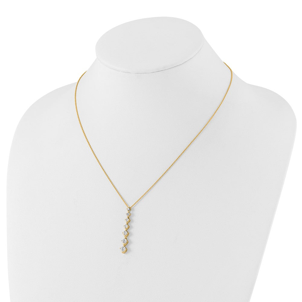 14K Yellow Gold True Origin 1 Carat Lab Grown Diamond Vs Def 18 Inch Seven Stone Pendant Necklace