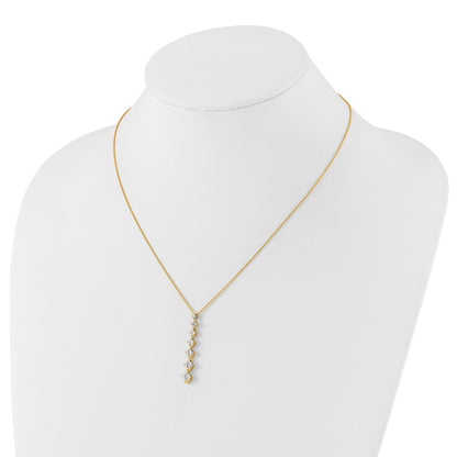 14K Yellow Gold True Origin 1 Carat Lab Grown Diamond Vs Def 18 Inch Seven Stone Pendant Necklace