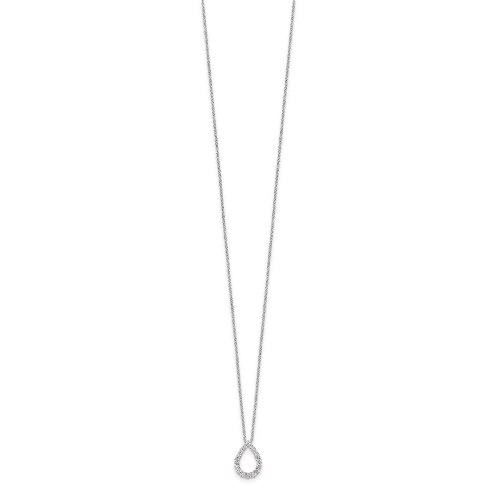 14K White Gold True Origin 1/3 Carat Lab Created Diamond Vs Def 18 Inch Fancy Teardrop Necklace