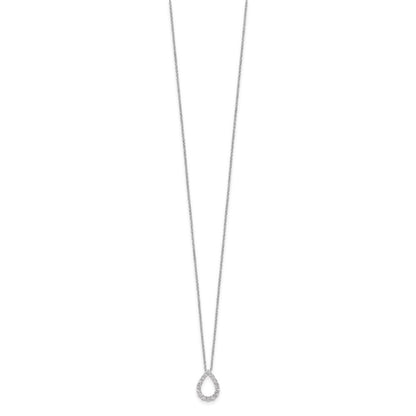 14K White Gold True Origin 1/3 Carat Lab Created Diamond Vs Def 18 Inch Fancy Teardrop Necklace