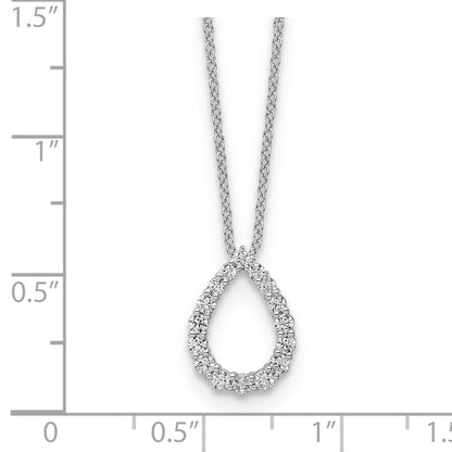 14K White Gold True Origin 1/3 Carat Lab Created Diamond Vs Def 18 Inch Fancy Teardrop Necklace
