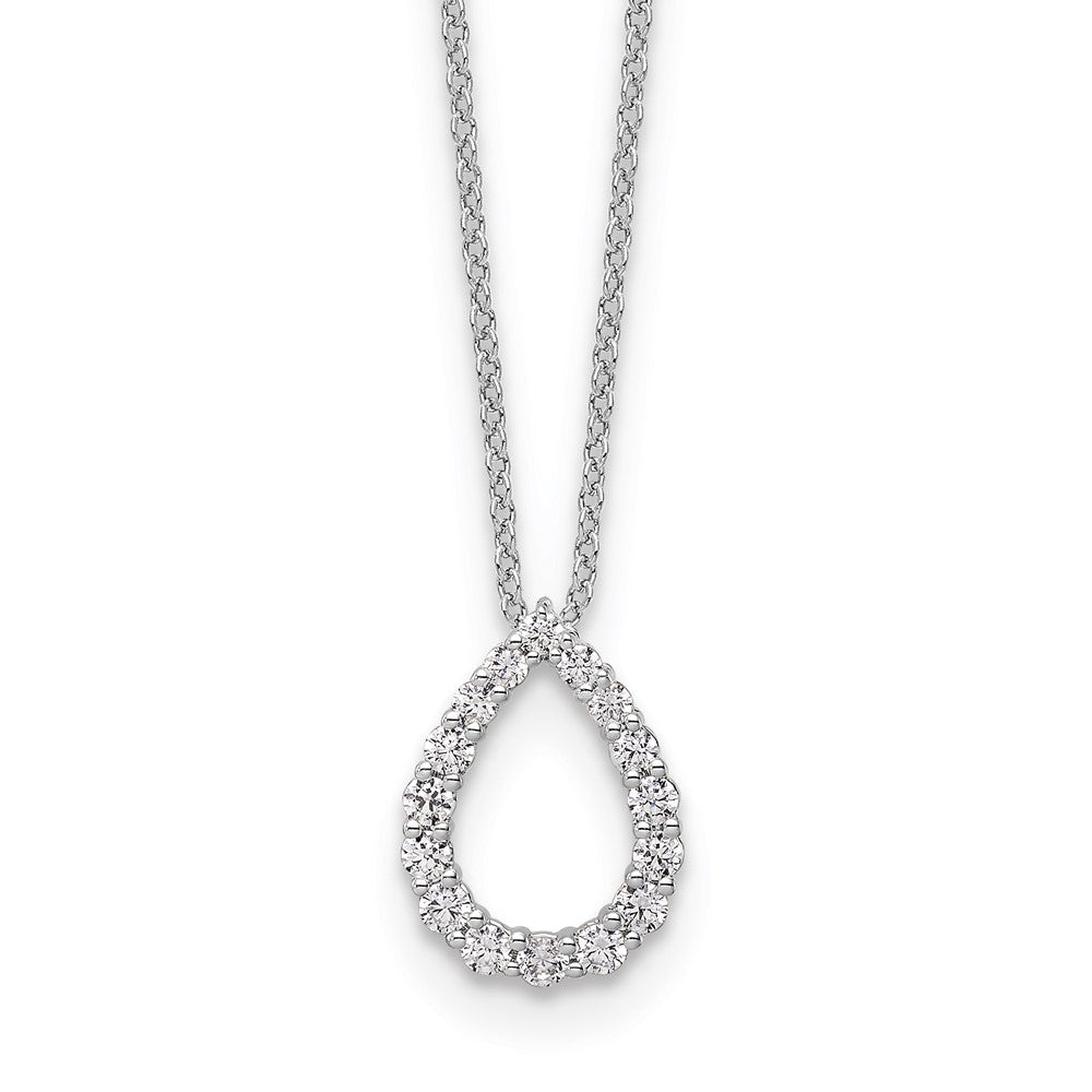 14K White Gold True Origin 1/3 Carat Lab Created Diamond Vs Def 18 Inch Fancy Teardrop Necklace