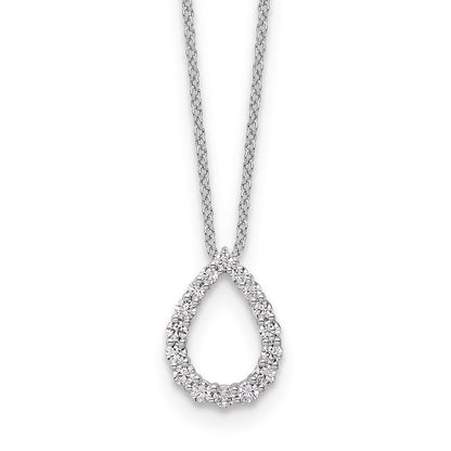 14K White Gold True Origin 1/3 Carat Lab Created Diamond Vs Def 18 Inch Fancy Teardrop Necklace