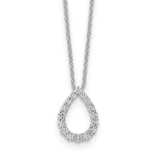 14K White Gold True Origin 1/3 Carat Lab Created Diamond Vs Def 18 Inch Fancy Teardrop Necklace