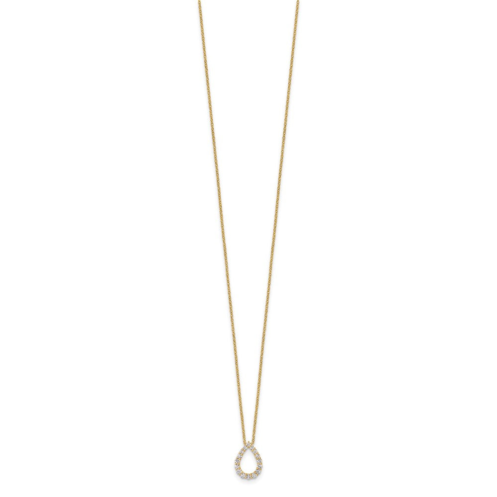 14K Yellow Gold True Origin 1/3 Carat Lab Created Diamond Vs Def 18 Inch Fancy Teardrop Necklace