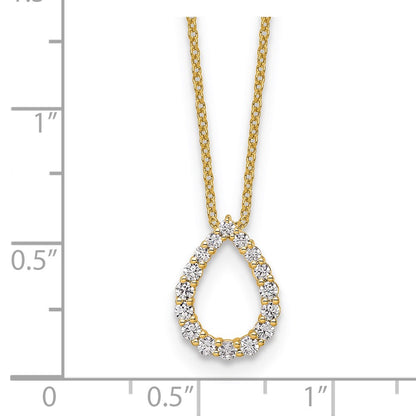 14K Yellow Gold True Origin 1/3 Carat Lab Created Diamond Vs Def 18 Inch Fancy Teardrop Necklace