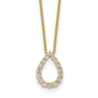 14K Yellow Gold True Origin 1/3 Carat Lab Created Diamond Vs Def 18 Inch Fancy Teardrop Necklace