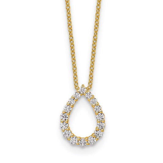 14K Yellow Gold True Origin 1/3 Carat Lab Created Diamond Vs Def 18 Inch Fancy Teardrop Necklace