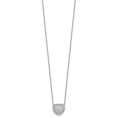 14K White Gold True Origin 3/4 Carat Lab Grown Diamond Vs Def 18 Inch Heart Necklace