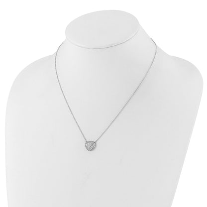 14K White Gold True Origin 3/4 Carat Lab Grown Diamond Vs Def 18 Inch Heart Necklace