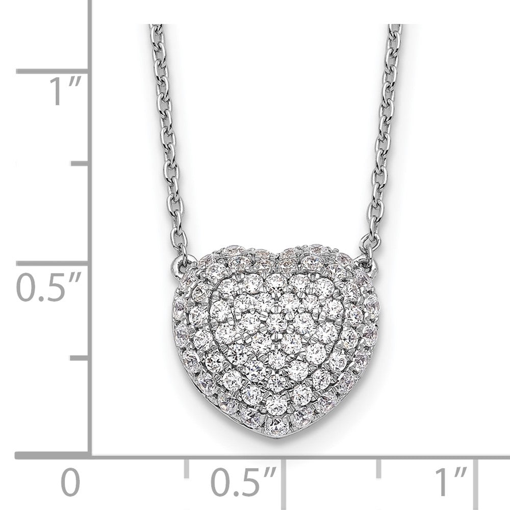 14K White Gold True Origin 3/4 Carat Lab Grown Diamond Vs Def 18 Inch Heart Necklace