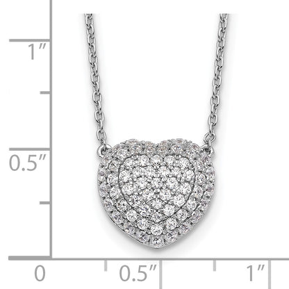 14K White Gold True Origin 3/4 Carat Lab Grown Diamond Vs Def 18 Inch Heart Necklace