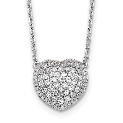 14K White Gold True Origin 3/4 Carat Lab Grown Diamond Vs Def 18 Inch Heart Necklace