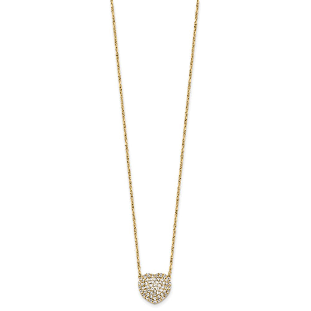 14K Yellow Gold True Origin 3/4 Carat Lab Grown Diamond Vs Def 18 Inch Heart Necklace
