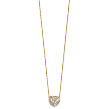 14K Yellow Gold True Origin 3/4 Carat Lab Grown Diamond Vs Def 18 Inch Heart Necklace
