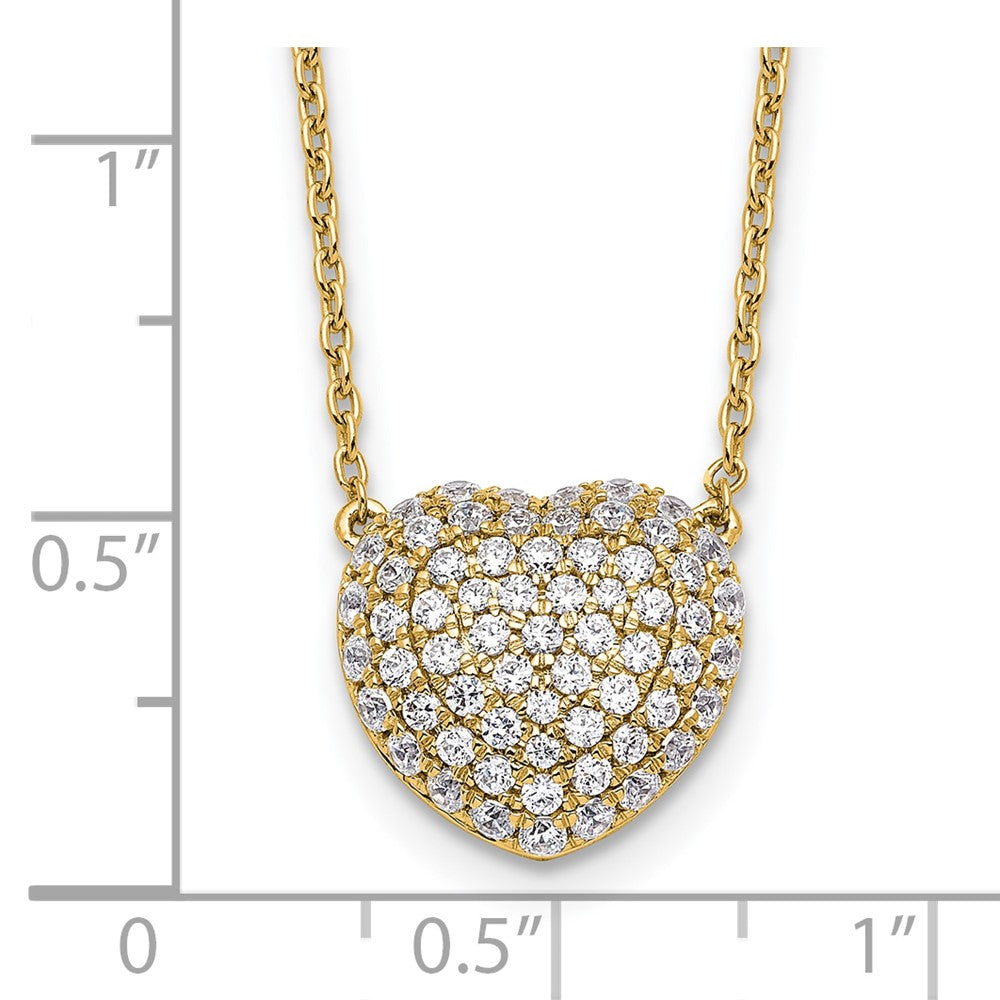 14K Yellow Gold True Origin 3/4 Carat Lab Grown Diamond Vs Def 18 Inch Heart Necklace