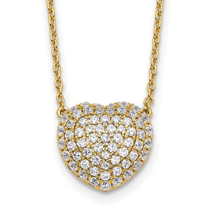 14K Yellow Gold True Origin 3/4 Carat Lab Grown Diamond Vs Def 18 Inch Heart Necklace