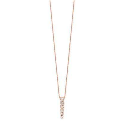 14K Rose Gold True Origin 1 Carat Lab Grown Diamond Vs Def 18 Inch Hearts Pendant Necklace