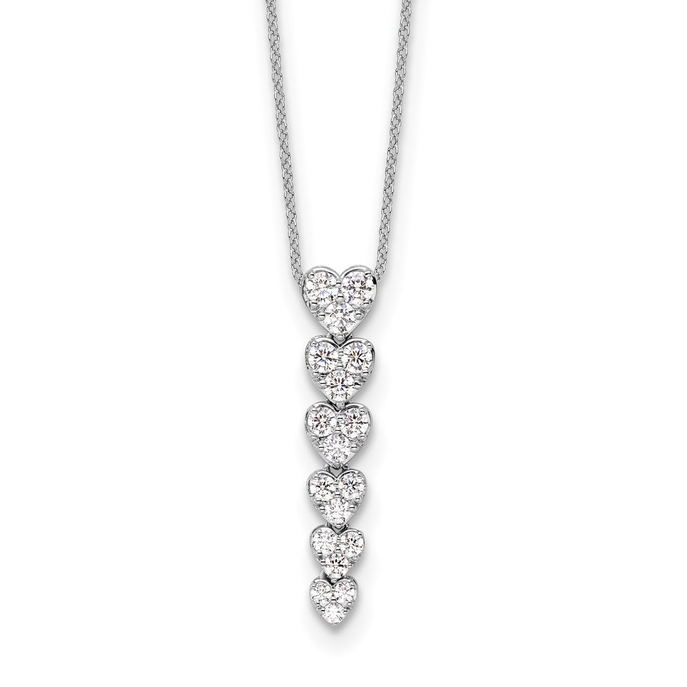 14K White Gold True Origin 1 Carat Lab Grown Diamond Vs Def 18 Inch Hearts Pendant Necklace