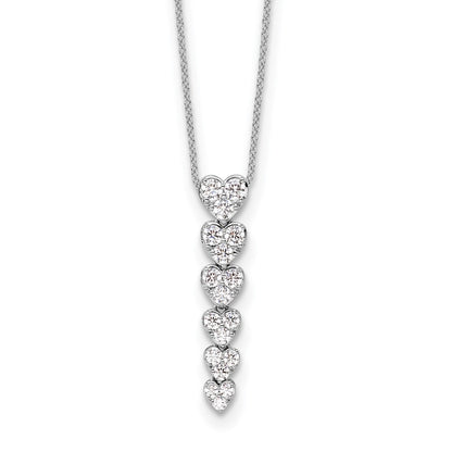 14K White Gold True Origin 1 Carat Lab Grown Diamond Vs Def 18 Inch Hearts Pendant Necklace