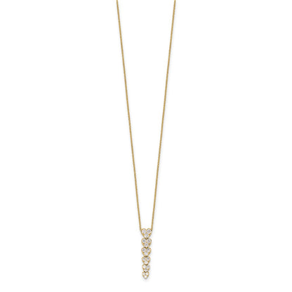14K Yellow Gold True Origin 1 Carat Lab Grown Diamond Vs Def 18 Inch Hearts Pendant Necklace