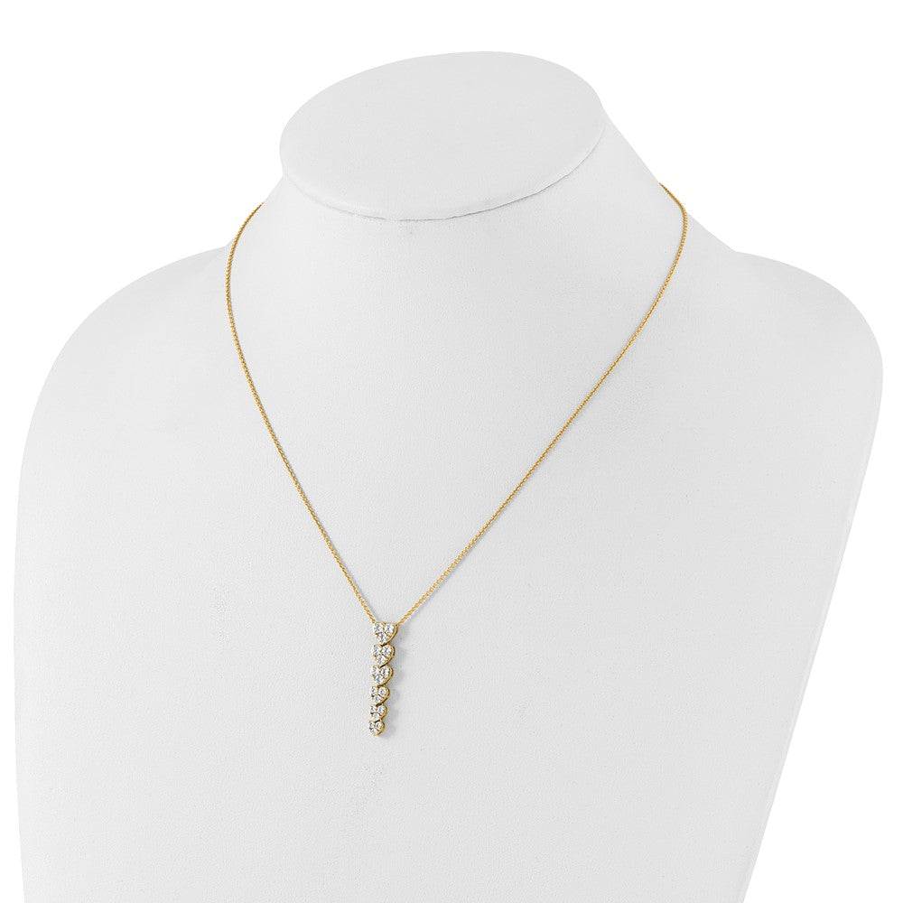 14K Yellow Gold True Origin 1 Carat Lab Grown Diamond Vs Def 18 Inch Hearts Pendant Necklace