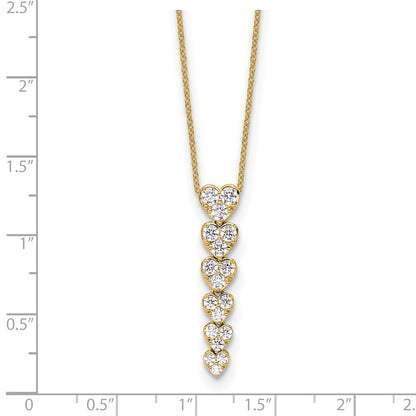 14K Yellow Gold True Origin 1 Carat Lab Grown Diamond Vs Def 18 Inch Hearts Pendant Necklace