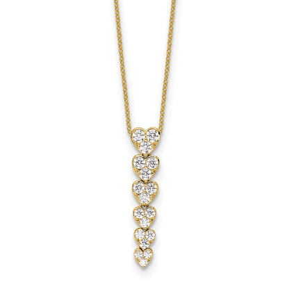 14K Yellow Gold True Origin 1 Carat Lab Grown Diamond Vs Def 18 Inch Hearts Pendant Necklace
