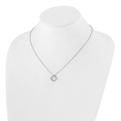 14K White Gold True Origin 1/6 Carat Lab Grown Diamond Vs Def 18 Inch Quatrefoil Floral Necklace