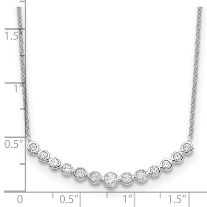 14K White Gold True Origin 1/2 Carat Lab Grown Diamond Vs D E F 18 Inch Graduated Curved Bar Necklace
