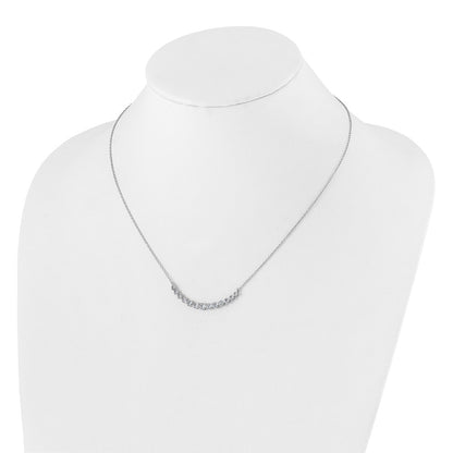 14K White Gold True Origin 3/4 Carat Lab Grown Diamond Vs D E F 18 Inch Graduated Curved Bar Necklace