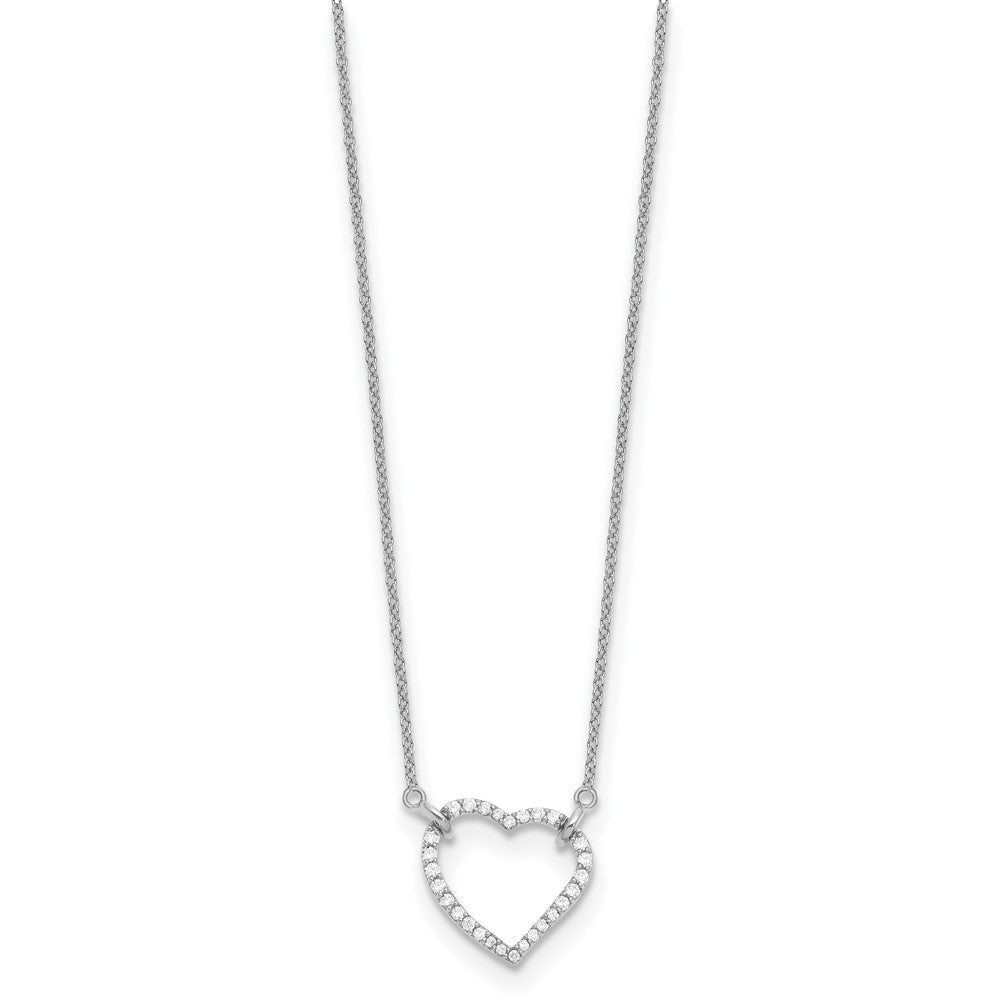 14K White Gold True Origin 1/5 Carat Lab Grown Diamond Vs Def 18 Inch Hearts Pendant Necklace