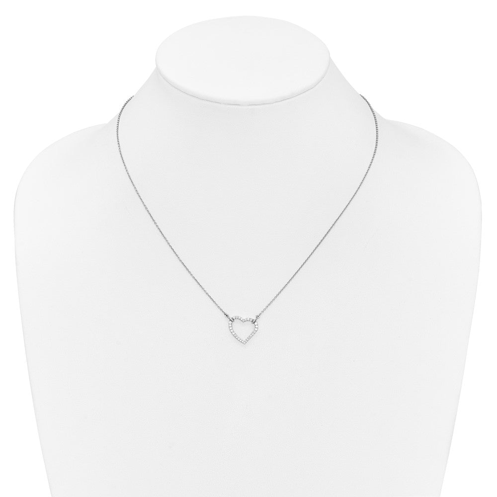 14K White Gold True Origin 1/5 Carat Lab Grown Diamond Vs Def 18 Inch Hearts Pendant Necklace