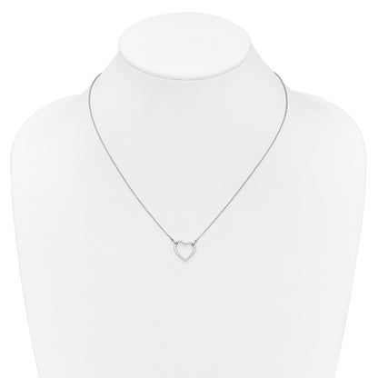 14K White Gold True Origin 1/5 Carat Lab Grown Diamond Vs Def 18 Inch Hearts Pendant Necklace