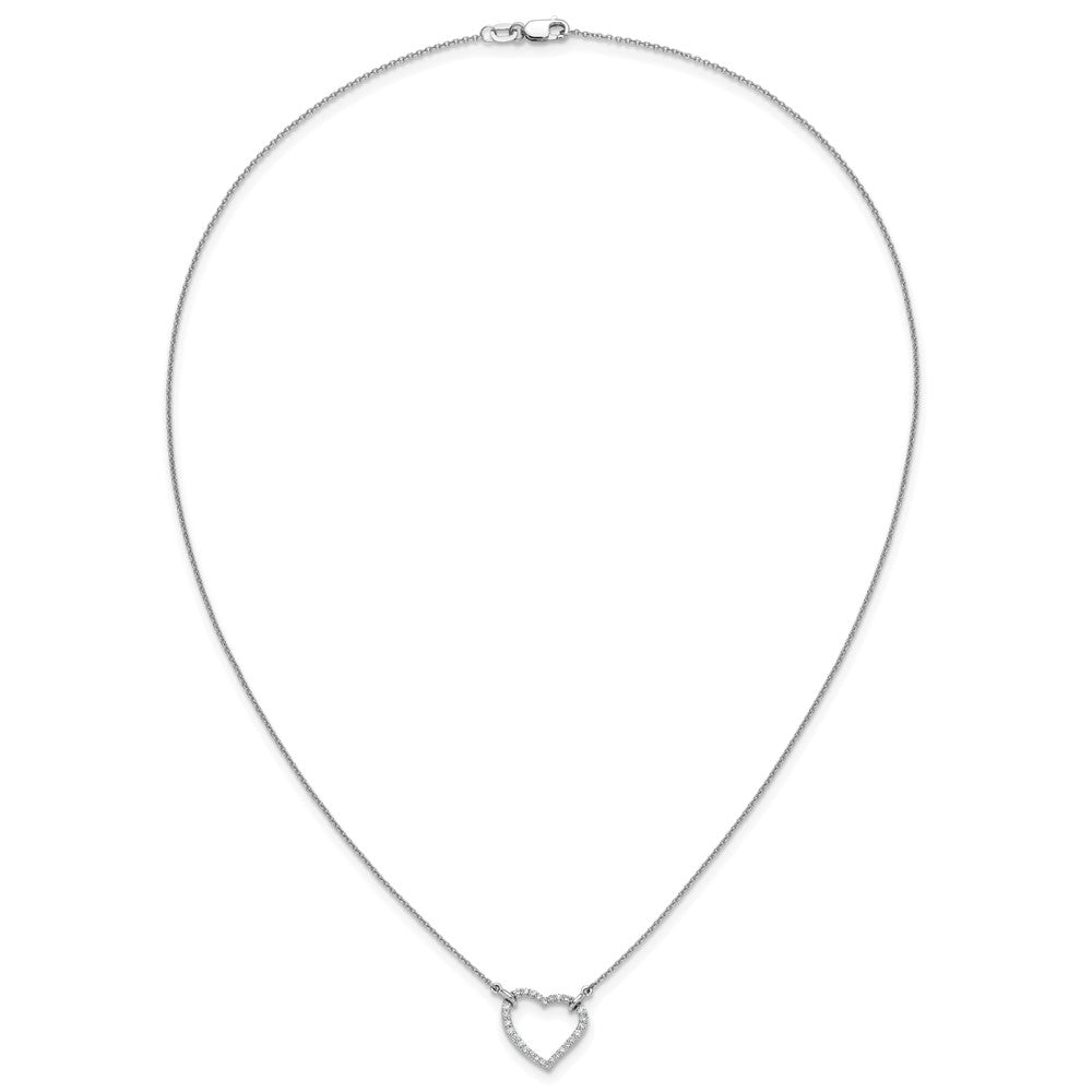 14K White Gold True Origin 1/5 Carat Lab Grown Diamond Vs Def 18 Inch Hearts Pendant Necklace