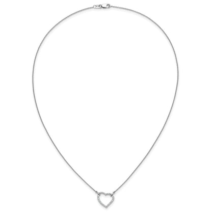 14K White Gold True Origin 1/5 Carat Lab Grown Diamond Vs Def 18 Inch Hearts Pendant Necklace