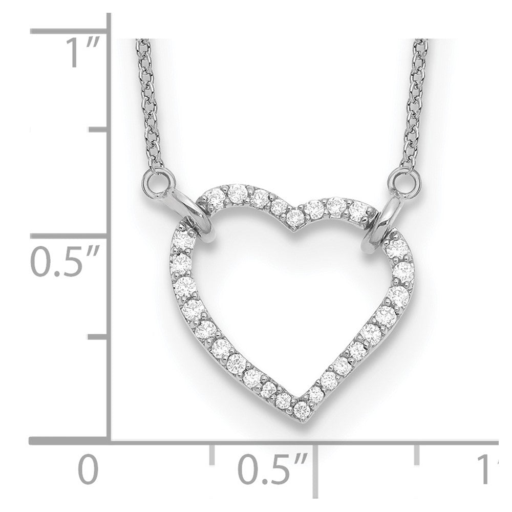 14K White Gold True Origin 1/5 Carat Lab Grown Diamond Vs Def 18 Inch Hearts Pendant Necklace