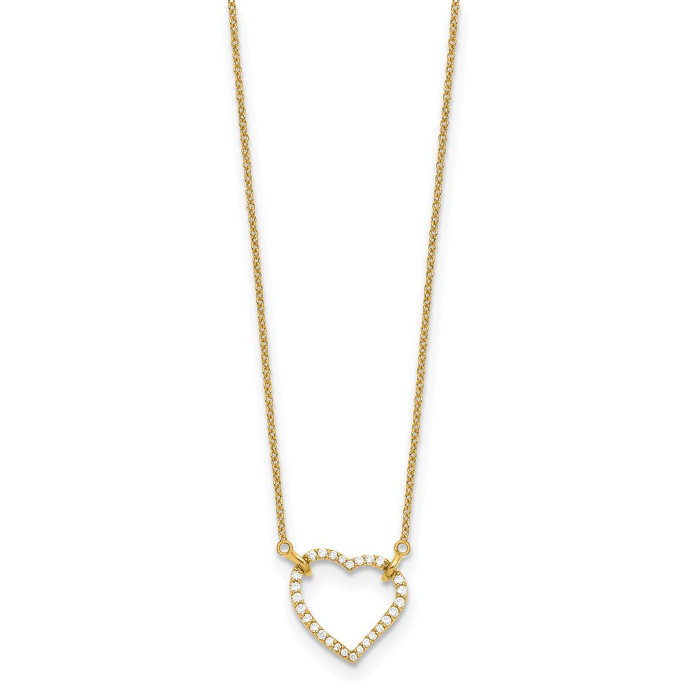 14K Yellow Gold True Origin 1/5 Carat Lab Grown Diamond Vs Def 18 Inch Hearts Pendant Necklace