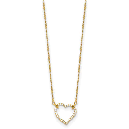 14K Yellow Gold True Origin 1/5 Carat Lab Grown Diamond Vs Def 18 Inch Hearts Pendant Necklace