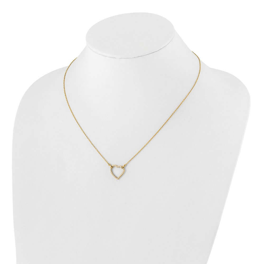14K Yellow Gold True Origin 1/5 Carat Lab Grown Diamond Vs Def 18 Inch Hearts Pendant Necklace