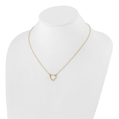 14K Yellow Gold True Origin 1/5 Carat Lab Grown Diamond Vs Def 18 Inch Hearts Pendant Necklace