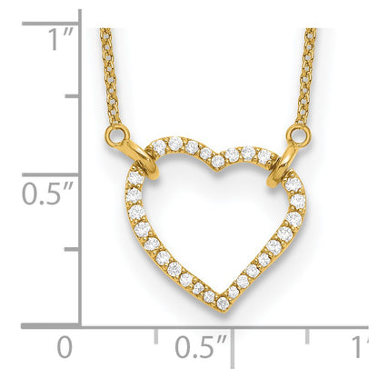 14K Yellow Gold True Origin 1/5 Carat Lab Grown Diamond Vs Def 18 Inch Hearts Pendant Necklace